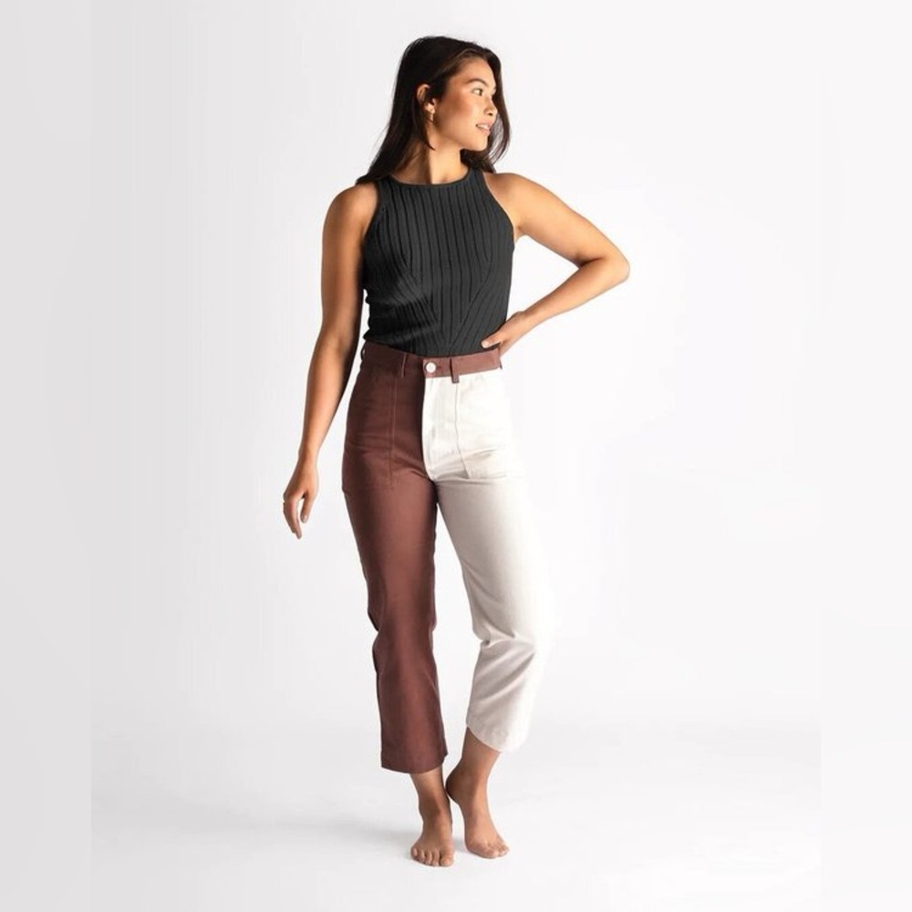 Soluna Collective (via Madewell) Two-Tone Cargo Pants | Size 12 w/Altered Waist